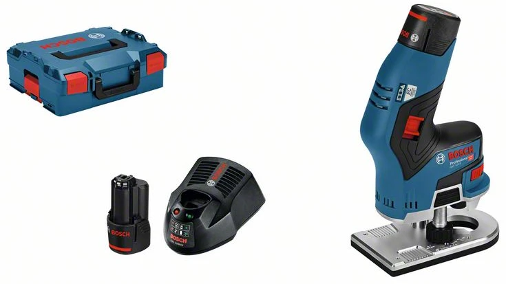 BOSCH Akku-Kantenfräse GKF 12V-8, Mit 2 X 3,0 Ah Li-Ion Akku, L-BOXX 1 BOSCH Akku-Kantenfräse GKF 12V-8, Mit 2 X 3,0 Ah Li-Ion Akku, L-BOXX