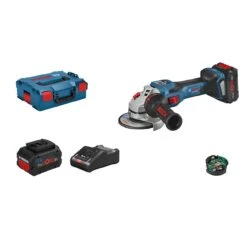 BOSCH Akku-Winkelschleifer GWS 18V-15 SC, 2x 8.0 Ah + GAL 18V-160 C, In L-BOXX