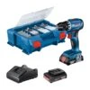 BOSCH Akku-Bohrschrauber GSR 18V-45, 2 Akku GBA 18V 2.0Ah, Ladg. U. L-CASE