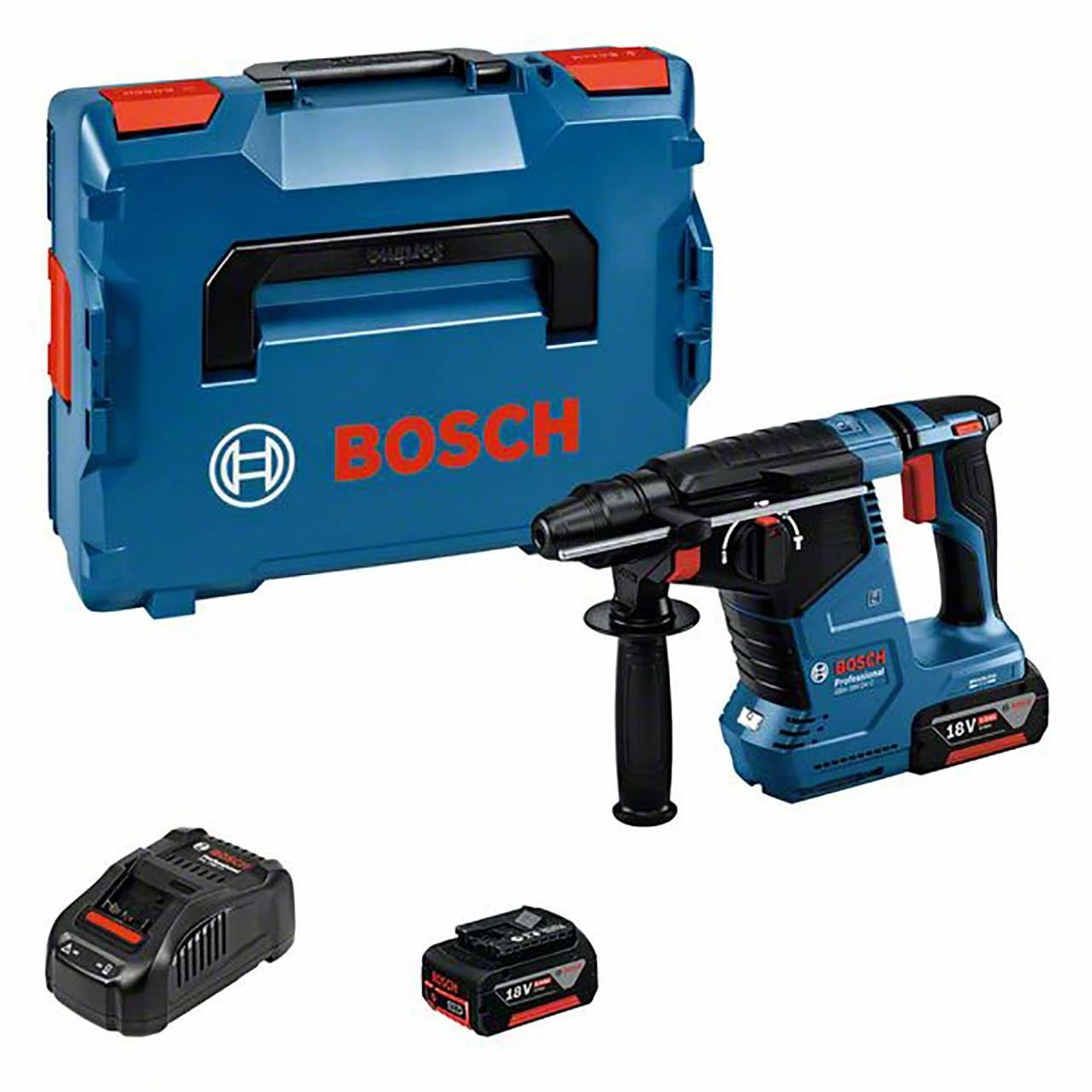 BOSCH Akku-Bohrhammer GBH 18V-24 C + 2 X GBH 18V 5,0 Ah GAL 1880 CV In L-BOXX 1 BOSCH Akku-Bohrhammer GBH 18V-24 C + 2 X GBH 18V 5,0 Ah GAL 1880 CV In L-BOXX